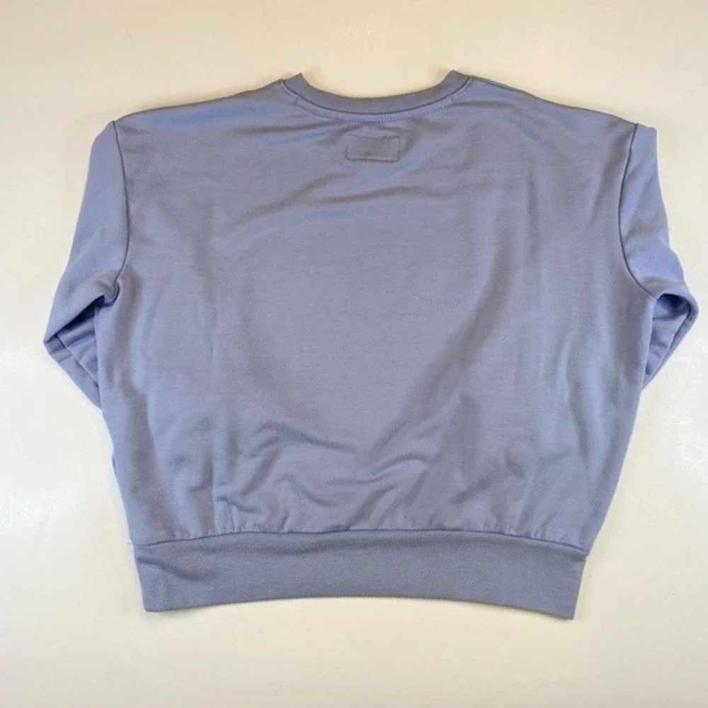 Converse Chuck Taylor Patch Ruched Graphic Sweatshirt Girls Small Blue Graphic